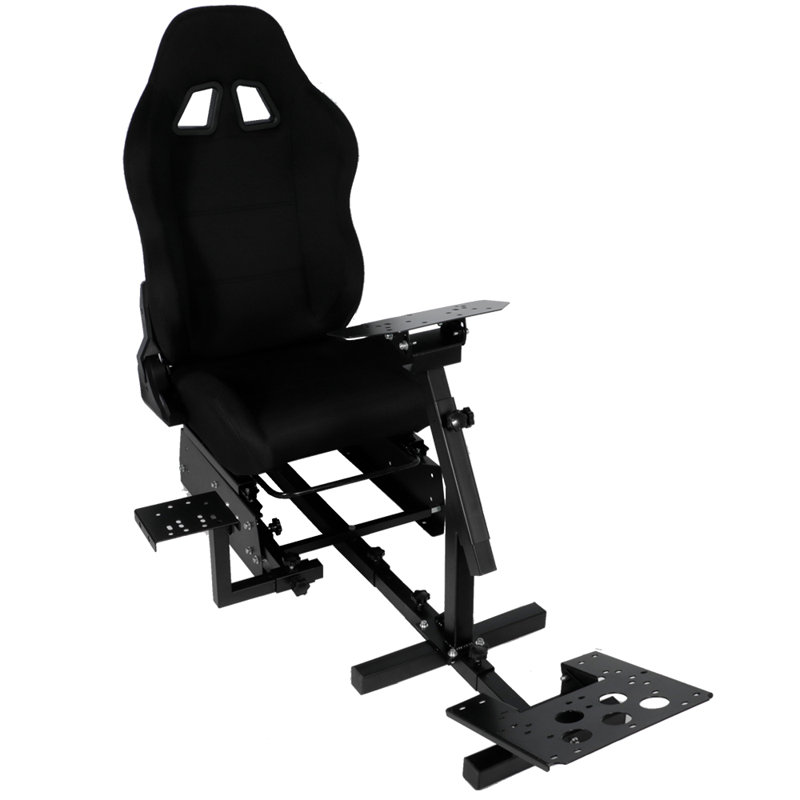 Anman Reclining Ergonomic PC & Racing Game Chair with Footrest in Black